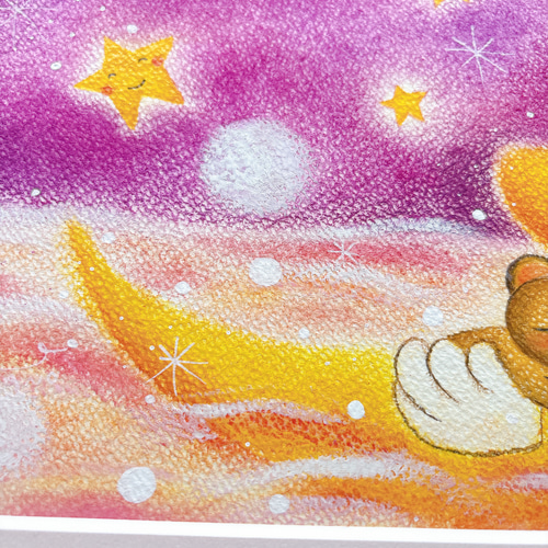 お月さんとくまちゃん】 ~送料無料~癒される絵 可愛い カラフル 癒し