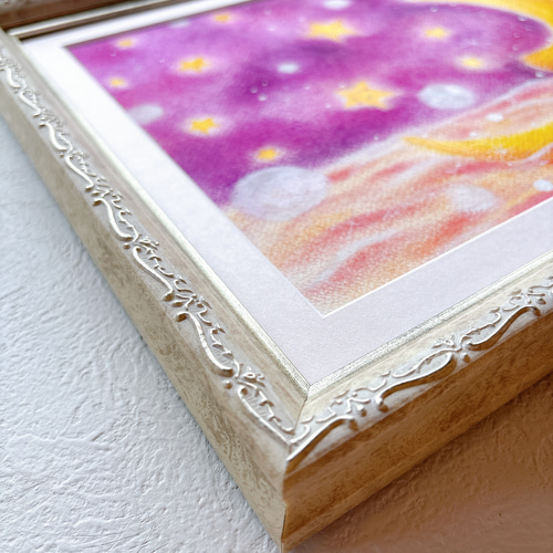 お月さんとくまちゃん】 ~送料無料~癒される絵 可愛い カラフル 癒し