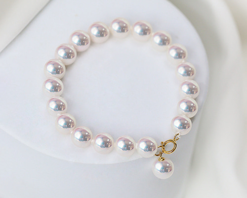 La Corser】日本製 4-8mm アコヤ天然海水真珠ブレスレット 18Kゴールド