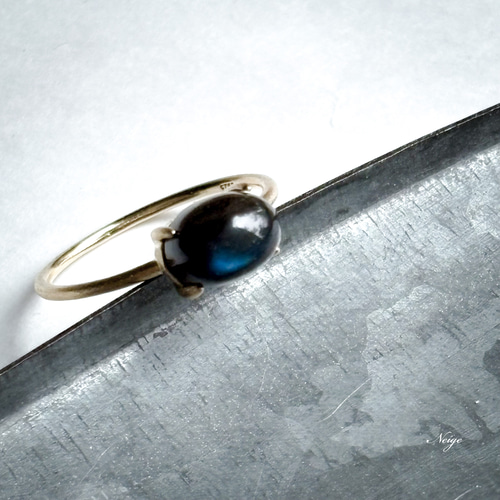 宝石質ブラックラブラドライトAAA- オーバル カボション8×6mm 1