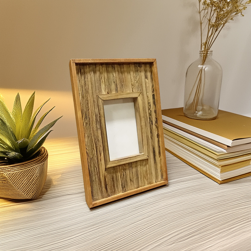 モザイクフォトフレーム KG | 天然木チーク雑貨 古材家具 一点物 / ASR-1007