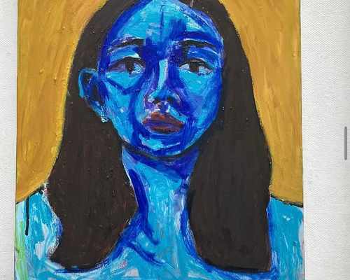 青い顔 絵画 haruka831m 通販 19497689｜Creema(クリーマ)
