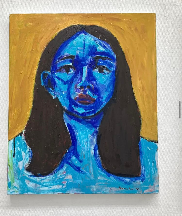 絵画、お顔がいっぱい 青い顔 絵画 haruka831m 通販 19497689｜Creema(クリーマ)