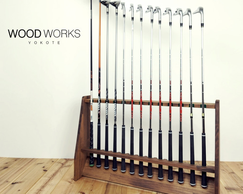 【美品】WOOD WORKS ゴルフクラブスタンド  じゃんぼ WOODWORKS ゴルフクラブスタンド 13本掛 (色：ナチュラル)木製