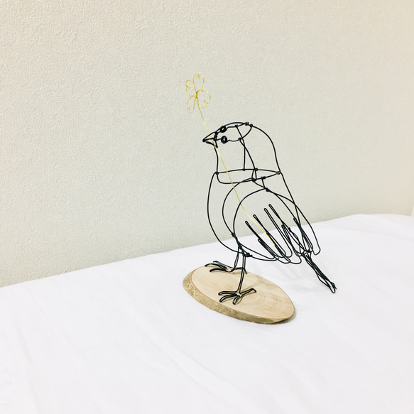 ワイヤーアート 小鳥 立体・オブジェ 玄米おむすび 通販