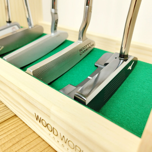 SCOTTY CAMERON パターラック木製 Custom Black Steel Golf Club Display Rack With Wall Mount and