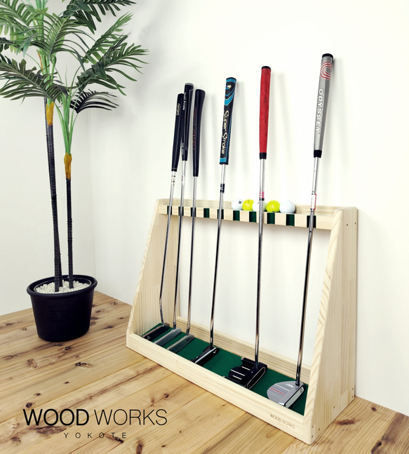 WOODWORKS パターラック 10本掛け 木製 日本製 【 パターマット