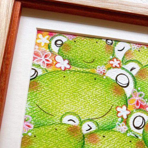 収穫【アクリル画】　絵画　絵　原画　キャンバス画　　抽象画　可愛い　カエル 収穫【アクリル画】 絵画 絵 原画 キャンバス画 抽象画 可愛い