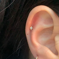 20g 18g 16g 14K金 ゴールド 星の光 スター ヘリックス 軟骨 トラガス イヤリング ピアス ラブレット 8枚目の画像