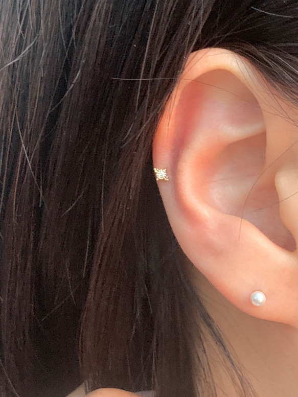 20g 18g 16g 14K金 ゴールド 星の光 スター ヘリックス 軟骨 トラガス イヤリング ピアス ラブレット 16枚目の画像