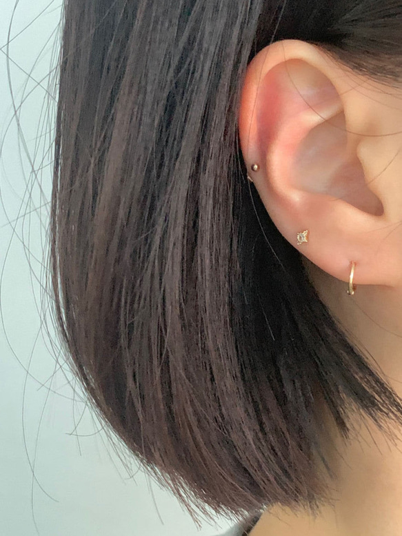 20g 18g 16g 14K金 ゴールド 星の光 スター ヘリックス 軟骨 トラガス イヤリング ピアス ラブレット 14枚目の画像