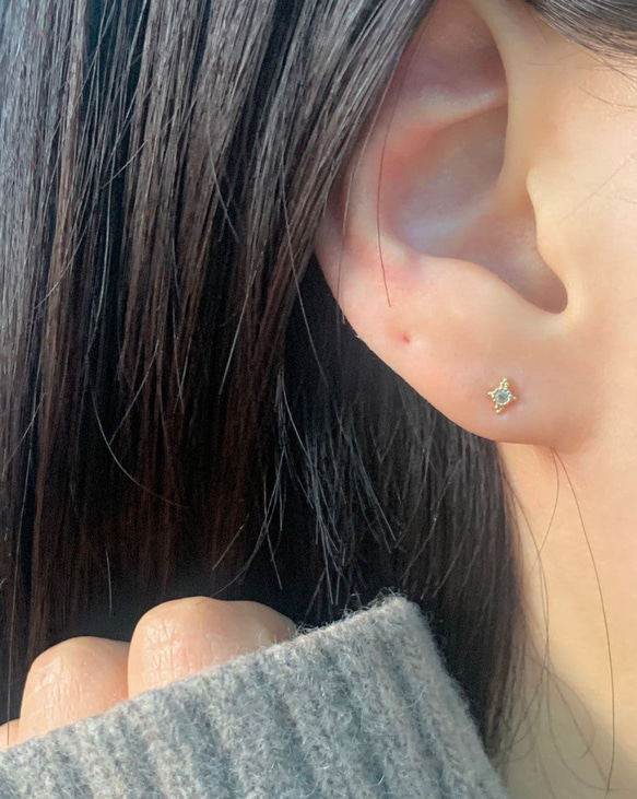 20g 18g 16g 14K金 ゴールド 星の光 スター ヘリックス 軟骨 トラガス イヤリング ピアス ラブレット 11枚目の画像