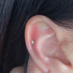 20g 18g 16g 14K金 ゴールド 星の光 スター ヘリックス 軟骨 トラガス イヤリング ピアス ラブレット 9枚目の画像