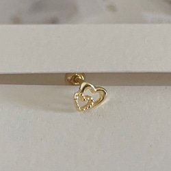 20g 18g 16g 14K金 ゴールド 心臓 ハート ヘリックス 軟骨 トラガス イヤリング ピアス ラブレット 13枚目の画像