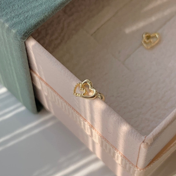 20g 18g 16g 14K金 ゴールド 心臓 ハート ヘリックス 軟骨 トラガス イヤリング ピアス ラブレット 14枚目の画像