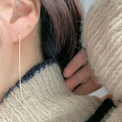 20g 18g 16g 14K金 ゴールド 心臓 ハート ヘリックス 軟骨 トラガス イヤリング ピアス ラブレット 6枚目の画像