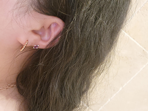 20g 18g 16g 14K金 ゴールド 星の光 スター ヘリックス 軟骨 トラガス イヤリング ピアス ラブレット 5枚目の画像