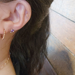 20g 18g 16g 14K金 ゴールド 星の光 スター ヘリックス 軟骨 トラガス イヤリング ピアス ラブレット 4枚目の画像