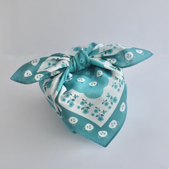 北欧パンダのハンカチ《ブルー》 7枚目の画像