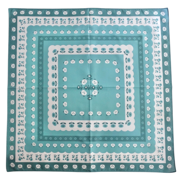 北欧パンダのハンカチ《ブルー》 4枚目の画像