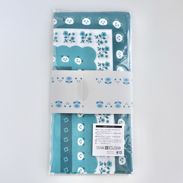 北欧パンダのハンカチ《ブルー》 11枚目の画像