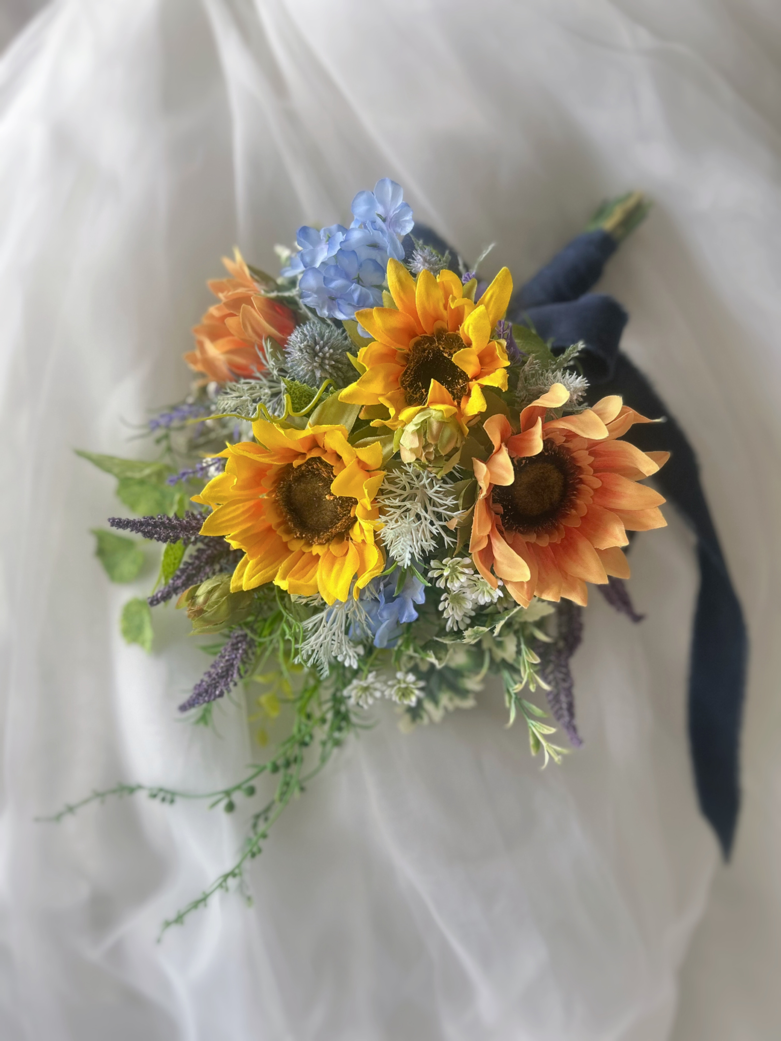 向日葵のサマースワッグ 造花スワッグ  玄関飾り ひまわりブーケ ウェディングブーケ リゾート 夏 結婚祝い 新築祝い