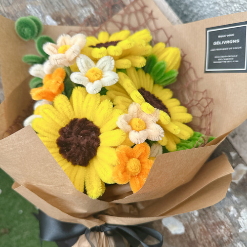 向日葵 モールフラワー 枯れない 花束 ブーケ プレゼント 韓国花束
