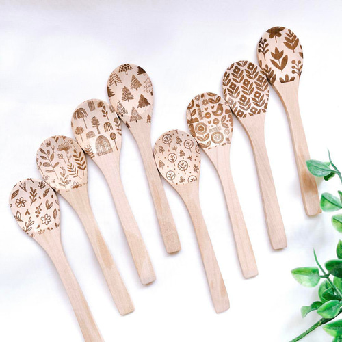 選べる北欧柄×名入れ】木製ジャムスプーン｜名入れ可｜天然木