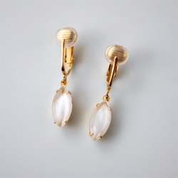 ヴィンテージビジューのイヤリング/ピアス white givre 6枚目の画像
