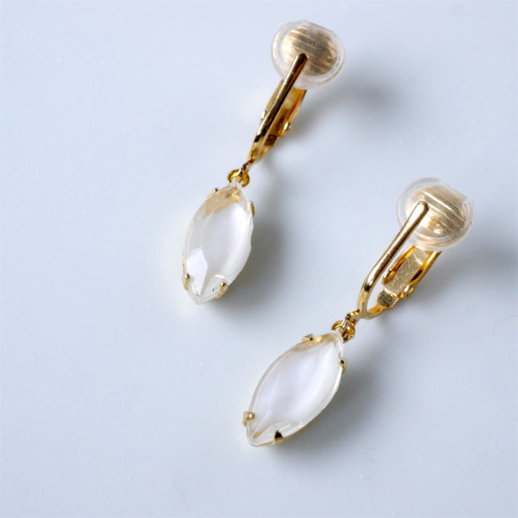 ヴィンテージビジューのイヤリング/ピアス white givre 5枚目の画像
