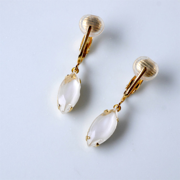 ヴィンテージビジューのイヤリング/ピアス white givre 7枚目の画像