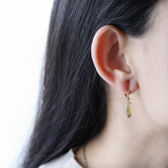 ヴィンテージビジューのイヤリング/ピアス beige givre 3枚目の画像