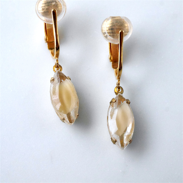 ヴィンテージビジューのイヤリング/ピアス beige givre 6枚目の画像