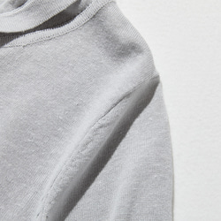 ★現貨★柔軟舒適！灰色連帽針織套頭刺繡上衣 250615-1 第3張的照片