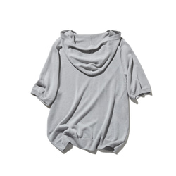 ★現貨★柔軟舒適！灰色連帽針織套頭刺繡上衣 250615-1 第6張的照片