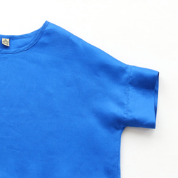 大人のTシャツに。リネンのワイドプルオーバーブラウス（シアンブルー）TP34. 12枚目の画像