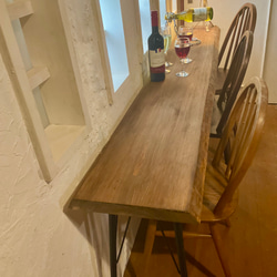 シャビーホワイト　カウンターテーブル　木目調　アンティーク　カフェ　ダイニング シャビーホワイト カウンターテーブル 木目調 アンティーク カフェ