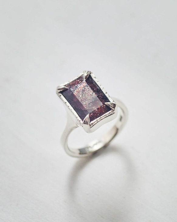 アイオライトサンストーンのシルバーリング(Silver950/天然石/指輪) 7枚目の画像