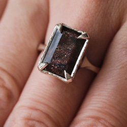 アイオライトサンストーンのシルバーリング(Silver950/天然石/指輪) 4枚目の画像