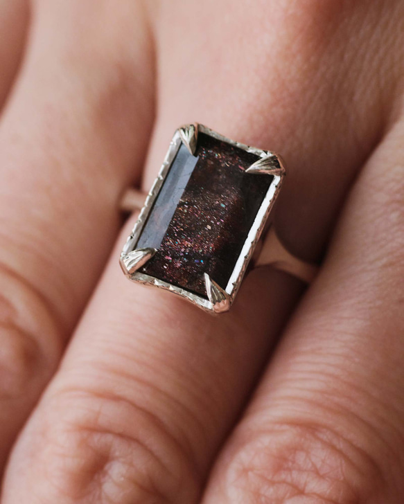 アイオライトサンストーンのシルバーリング(Silver950/天然石/指輪) 4枚目の画像