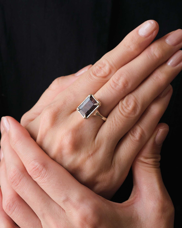 アイオライトサンストーンのシルバーリング(Silver950/天然石/指輪) 2枚目の画像