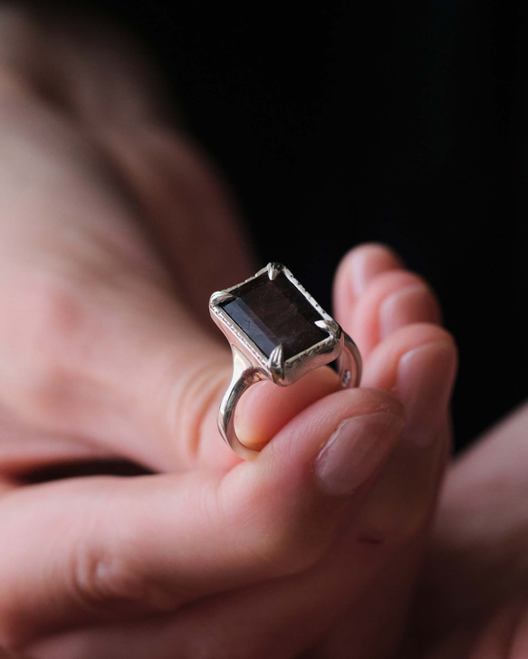 アイオライトサンストーンのシルバーリング(Silver950/天然石/指輪) 8枚目の画像