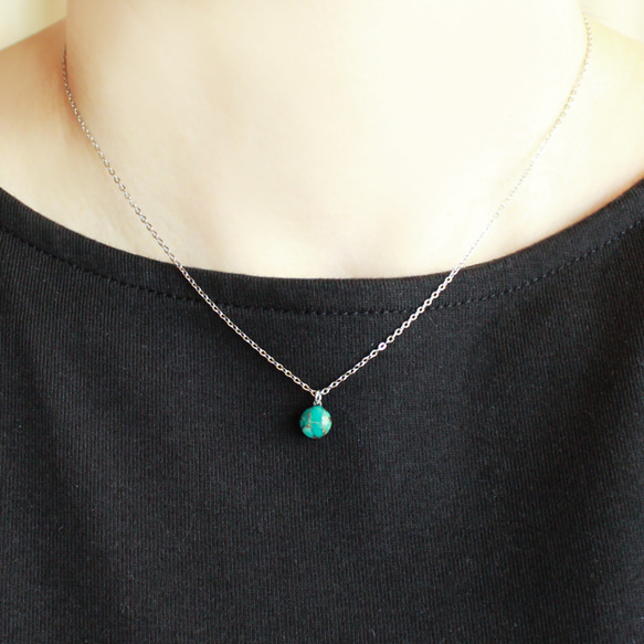 【選べるカラー！】ブルーコッパーターコイズプチネックレスセット  夏アクセ ゴールド シルバーアクセサリー 17枚目の画像