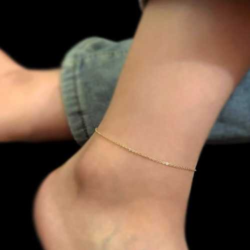 18KK18あずきチェーンブレスレット / アンクレット幅1or1.1㎜刻印au750