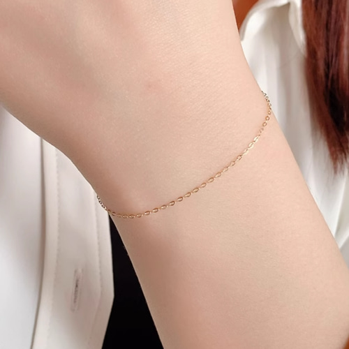 18KK18あずきチェーンブレスレット / アンクレット幅1or1.1㎜刻印au750