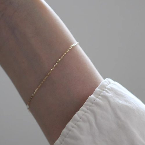 18KK18あずきチェーンブレスレット / アンクレット幅1or1.1㎜刻印au750