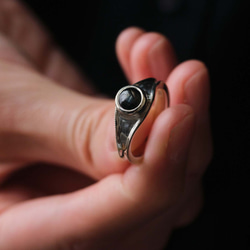 ブラックスターサファイアのシルバーリング　(Silver950/天然石/指輪) 4枚目の画像