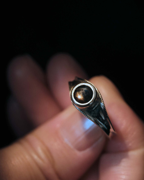 ブラックスターサファイアのシルバーリング　(Silver950/天然石/指輪) 5枚目の画像