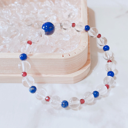 目標に向かって頑張るあなたへ ラピスラズリ×ガーネット×水晶の華奢な