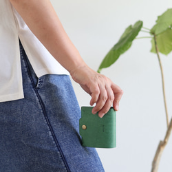 お札が折れない鍵が入るコンパクト財布 LF-031 マルゴー×ヌメ革ツｰトン ミニ財布 レザーウォレット 小さい財布 7枚目の画像